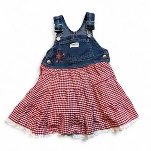 Vintage Oshkosh B'gosh Y2K  girls overall dress size 2T